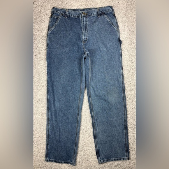 Carhartt Jeans Mens 38 x 34 Original Dungaree Cotton Rugged Work Utility Basic - Picture 1 of 4
